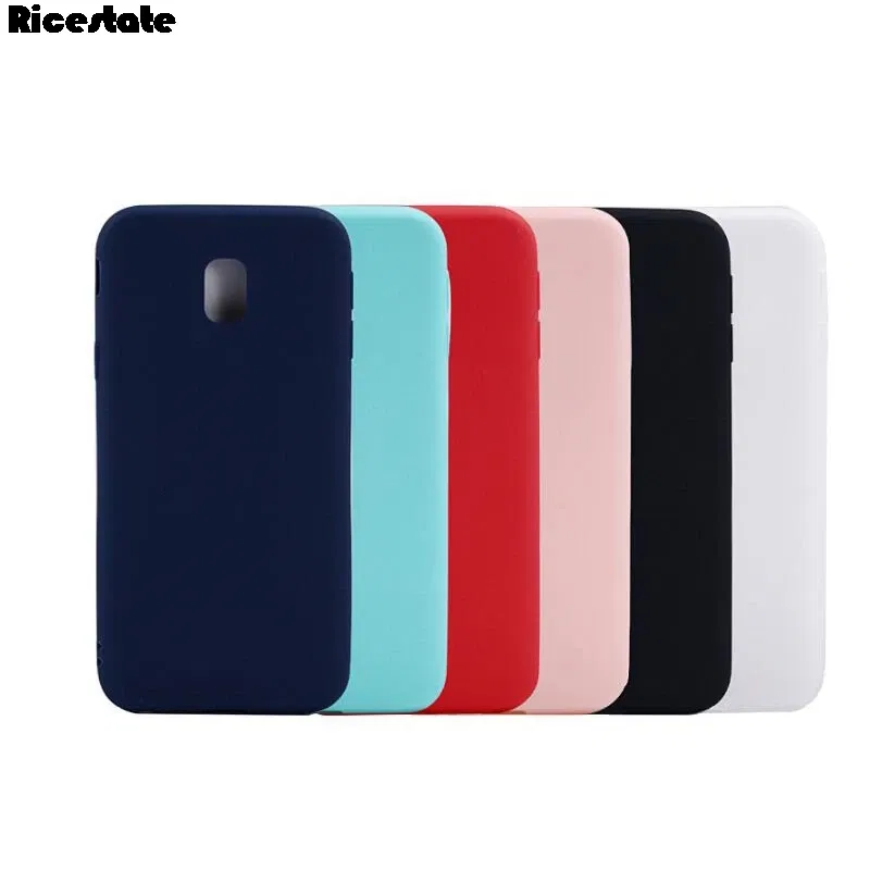 Color: Red, Material: CANVAS - Solid color Case For Samsung Galaxy J5 J530 J3 J330 J7 2017 J730 J4 J6 Plus J8 2018 European version Matte Silicone soft case