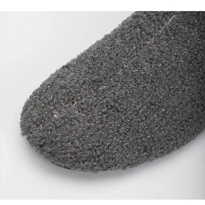 Color: black, Shoe Size: 45, Ships From: CHINA - Winter Fashion Men Slippers Plush Male Home Cotton Shoes Warm Anti-slip Men's Casual Shoes Flexible Solid Flats 39-47 Slip On