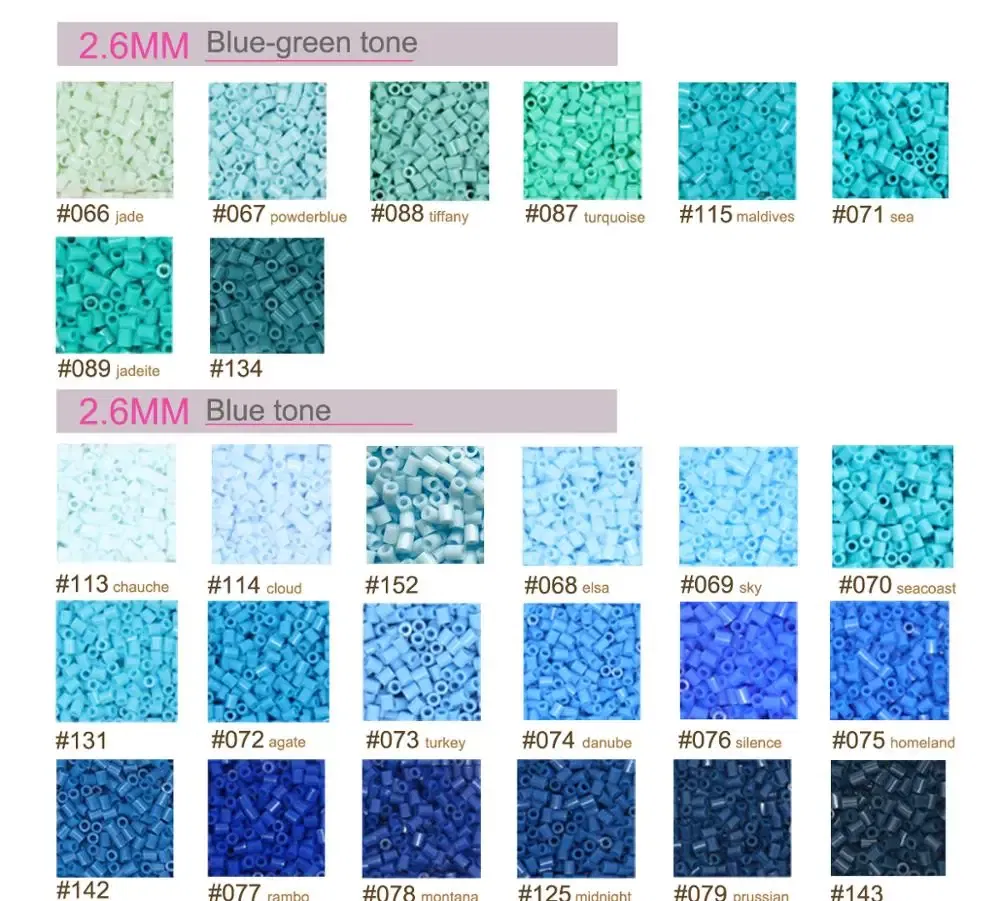 Color: Watermelon red - 2.6mm Mini Beads 1000PCS Fuse Beads for Kids Gift Hama Beads Diy Puzzles Iron Beads High Quality