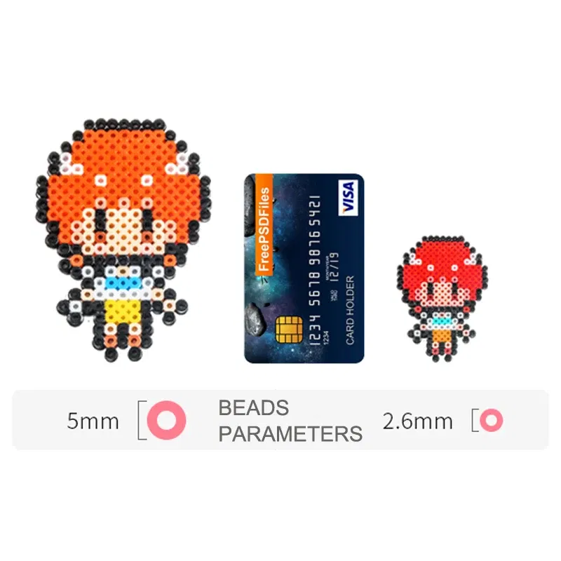 Color: Watermelon red - 2.6mm Mini Beads 1000PCS Fuse Beads for Kids Gift Hama Beads Diy Puzzles Iron Beads High Quality