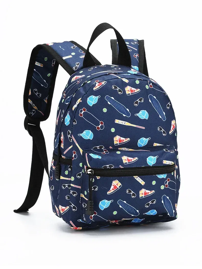 Color: black, Size: 13 inches - Casual Kids Backpack Dinosaur School Bag Travel Rucksack Cartoon Kids Boy Girls Schoolbag Student Bookbag Children Daypack Bag