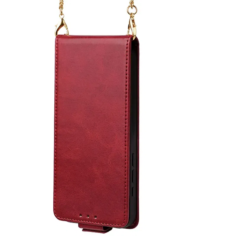 Color: Red, Compatibility by Model: Galaxy A15 - Leather Phone Case for SAMSUNG Galaxy A05 A06 A16 A15 A36 A56 A26 5G Crossbody Wallet Case Flip Mirror Cover with Long Lanyard