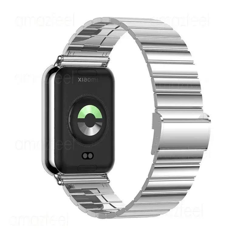 Color: GRAY, Size: XS - Bracelet For Xiaomi Mi Band 8 Pro Strap Xiaomi Mi Band 8 Pro Stainless Steel Bracelet Xiaomi MiBand 8 Pro Belt Watch Strap