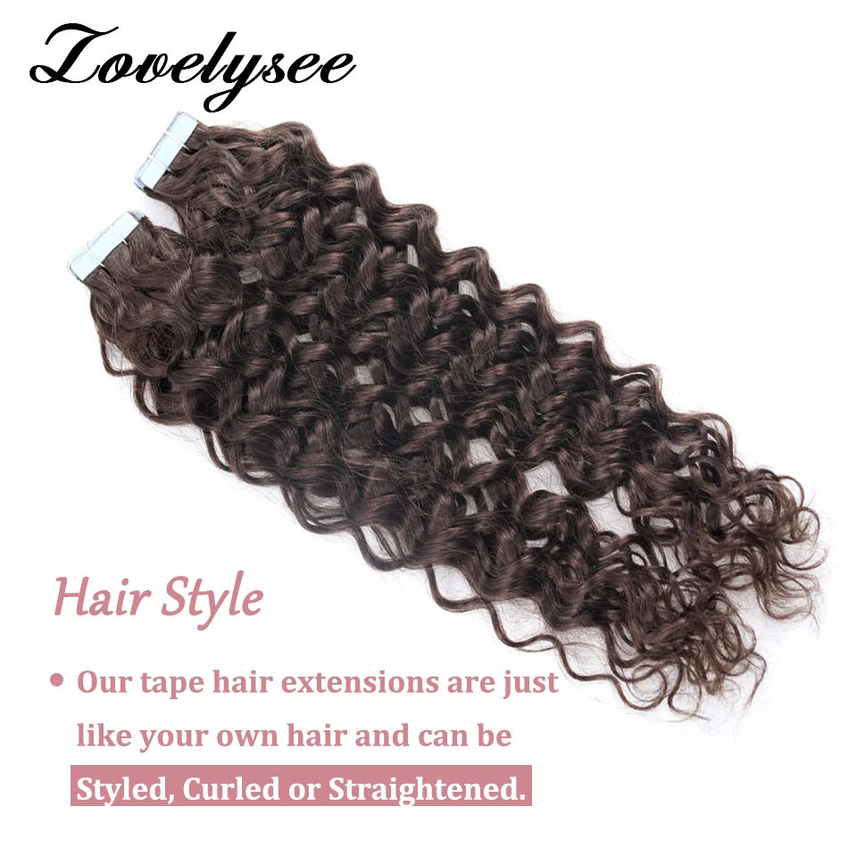Color: P27/613 #, Length: 14 inches, Items per Package: 20 pcs - Water Wave Tape in Human Hair Extensions 2g/pcs Dark Brown Real Human Hair Adhesive Invisible Keratin Hair Extensions for Women