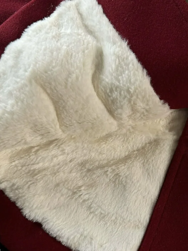 Color: Red, Kid Size: 8 - autumn winter red Big fur collar baby girls wool long coats child Christmas Thick velvet outwear kids New Warm jacket overcoat