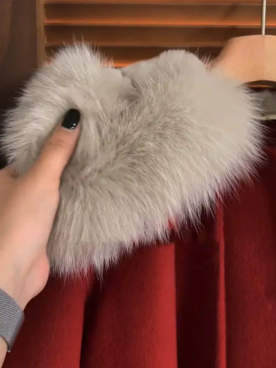 Color: Red, Kid Size: 8 - autumn winter red Big fur collar baby girls wool long coats child Christmas Thick velvet outwear kids New Warm jacket overcoat