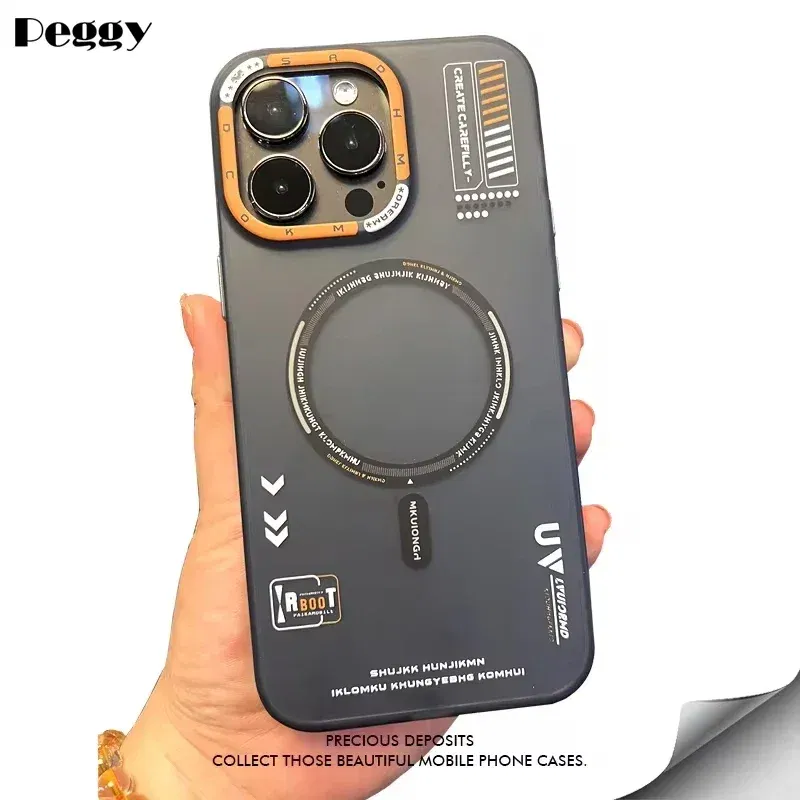 Color: black, Material: CANVAS - Matte Magnetic Phone Case For iPhone 12 13 14 15 16 Pro Max Megsafe Wireless Charge Frosted Back Metal Lens Frame Buttons Cover