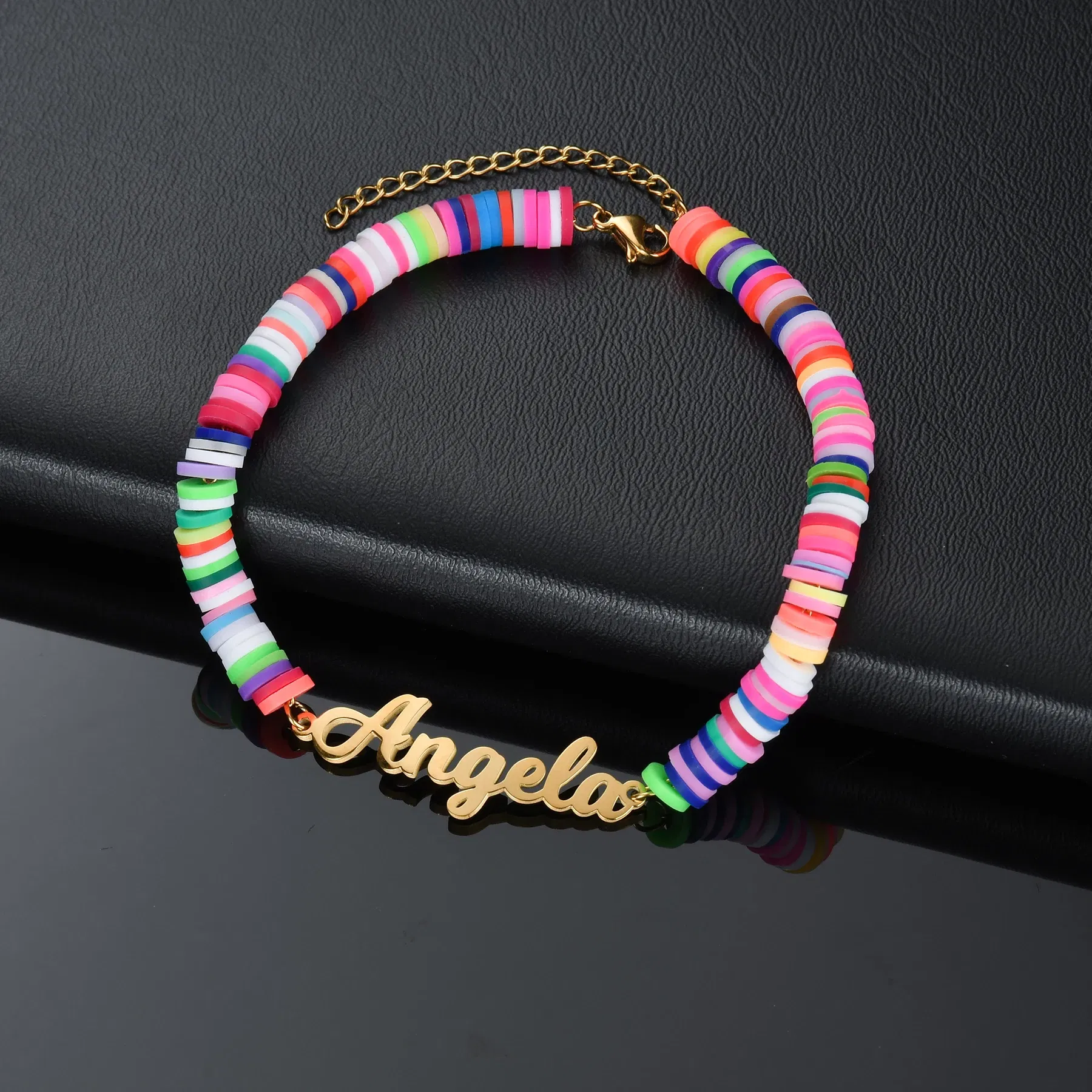 Metal Color: PURPLE, Length: 16cm, Main Stone Color: Gold - Atoztide Personalized Custom Name Bracelet for Women Men Stainless Steel 10mm Cuban Chain Nameplate Handmade Bangle Jewelry Gift