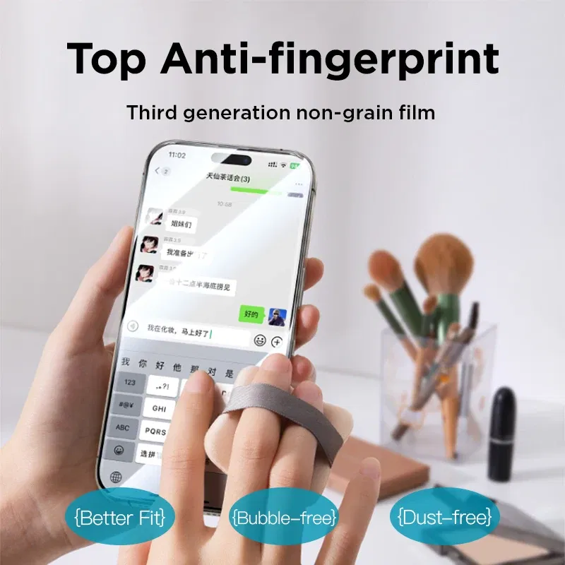 Bundle: Bundle 21, Material: pet - Joyroom 3/2/1PCS Full Screen HD Glass For iPhone 16 Pro Max HD Tempered Glass Screen Protector For iPhone 15 14 13 Pro Max