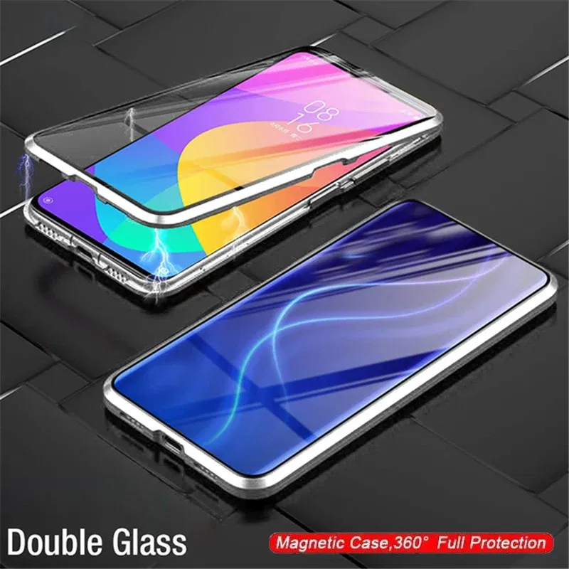 Color: Blue, Bundle: Case & Screen Protector, Material: Nylon - 360 ?°Full Protection Metal Frame Magnetic Case For OPPO Reno 10 11 Pro 7 4G 7 Z 8 Lite 8Z 5G Double-Sided Glass Cover Cases
