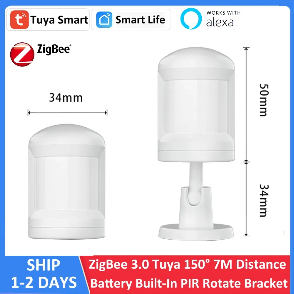 Color: Black - Tuya Smart ZigBee 3.0 Battery Alexa PIR Motion Sensor Detector 5-7M 150?° Works with ZigBee BLE5.0 Bluetooth Mesh Gateway Hub
