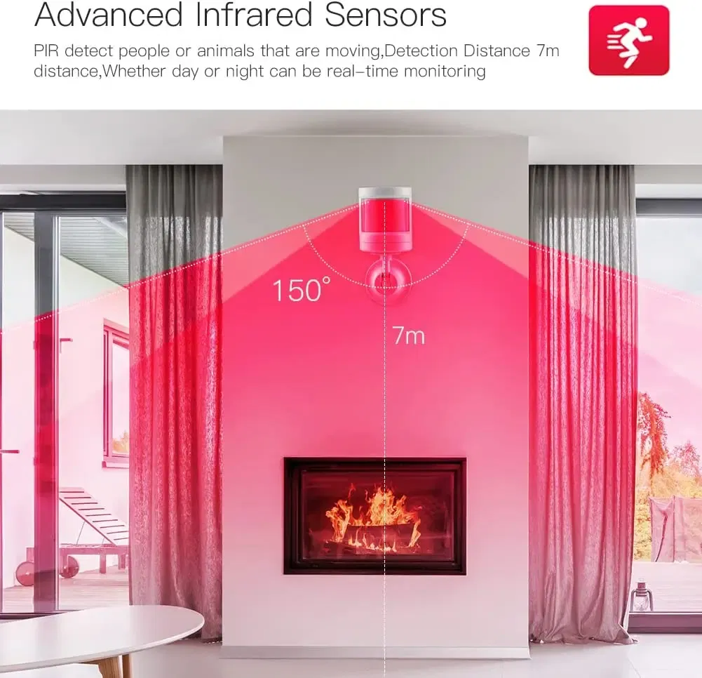 Color: Black - Tuya Smart ZigBee 3.0 Battery Alexa PIR Motion Sensor Detector 5-7M 150?° Works with ZigBee BLE5.0 Bluetooth Mesh Gateway Hub