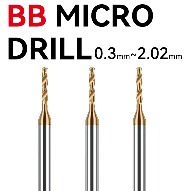 Hole Diameter: 9mm - BB 0.3~2.02mm Micro Drill Solid Carbide Bit Mini CNC Hole Making 3D Shank Diameter 4mm D4 Metal Steel Plastic 1PCS