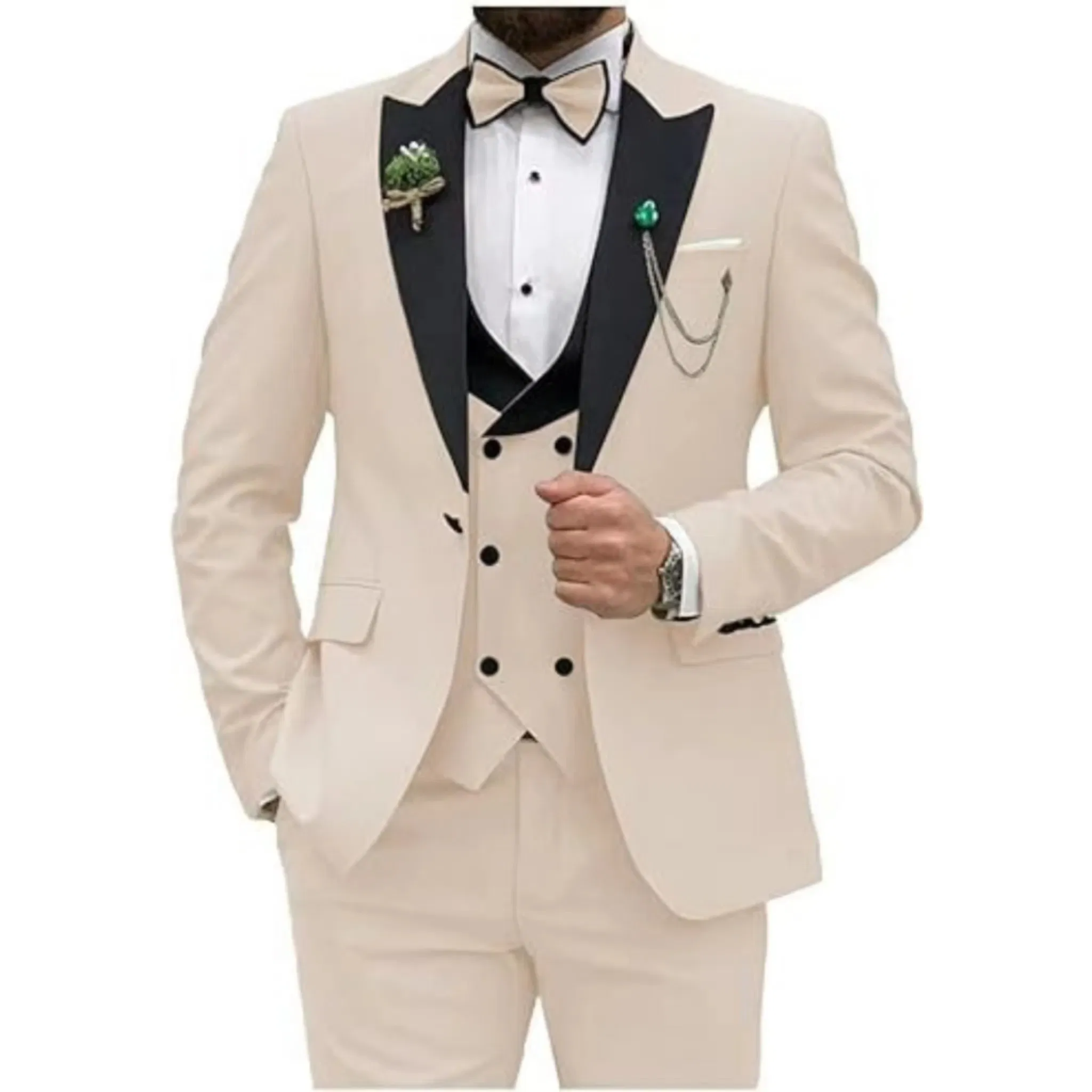 Color: SKY BLUE, Size: M - Men Suit Colorful Luxury Blazer Vest And Pant Sets 3 Piece Birthday Dress Business  Prom Evening Party Costumes High Quality