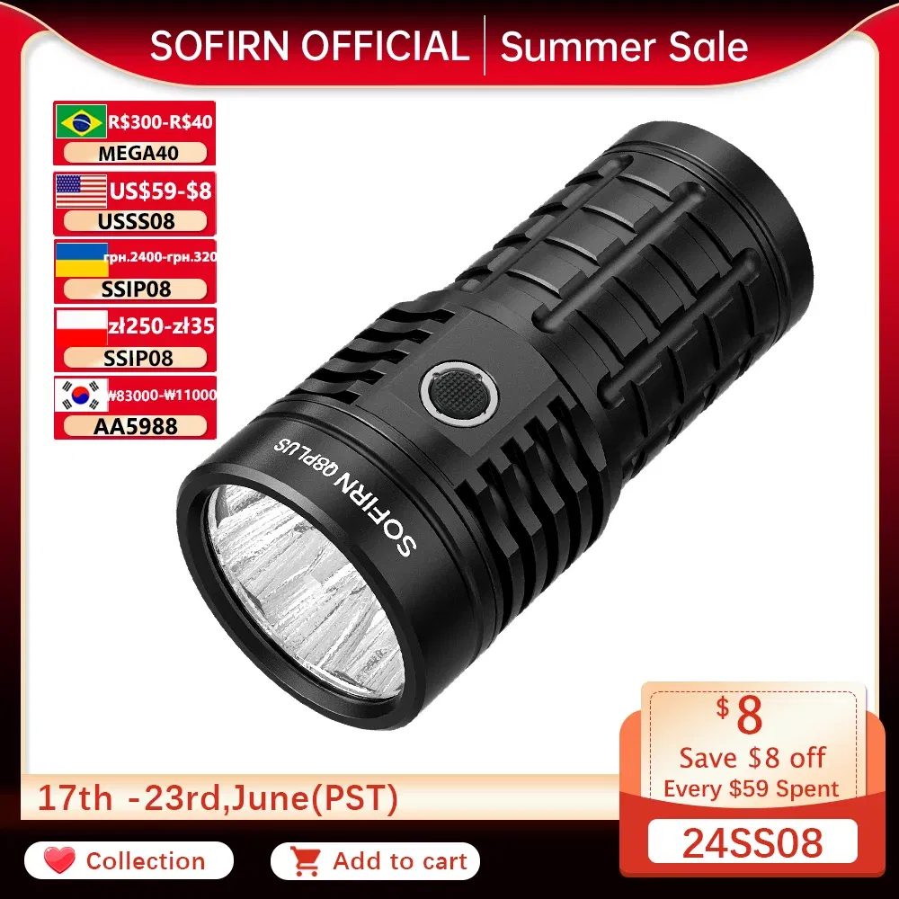 Emitting Color: changeable, Size: S, Ships From: Russian Federation - Sofirn Q8 Plus Super Powerful LED Flashlight 16000lm USB C Rechargeable 21700 Anduril 2.0 Torch XHP50B Reverse Charging