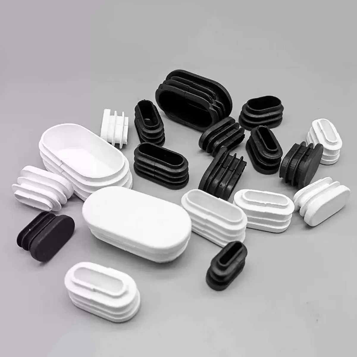 Color: Linen, Size: 36mm - Oval Plastic Tubes End Caps Bung Oblong Blanking Plug Pipe Inserts Table Feet Chair Dust Cover Furniture Accessories Black White