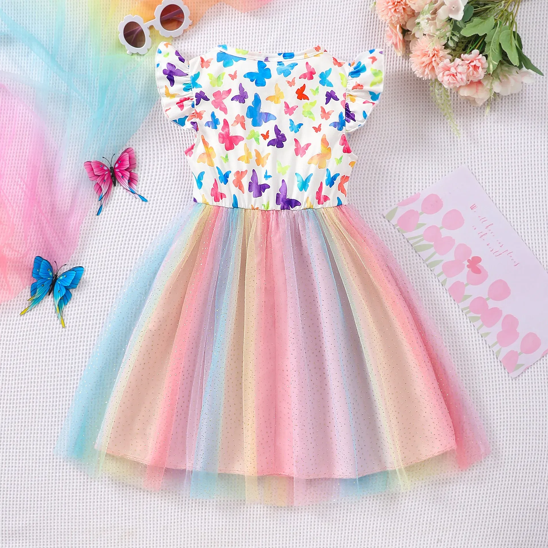 Color: Ivory, Size: One Size, Ships From: CHINA, Height: 176 - KPop Demon Hunter Christmas Princess Dress Girl Fashion Casual Autumn Butterfly Dress Wedding Birthday Party Dress Gift Clothes