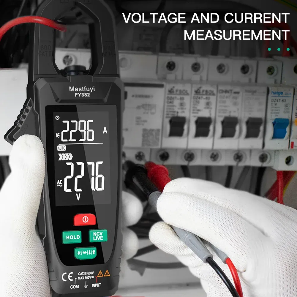 Color: Pink - MASTFUYI digital clamp meter 3 in 1 multifunction multimeter&electrical tester &temperature meter True RMS NVC induction Ammet