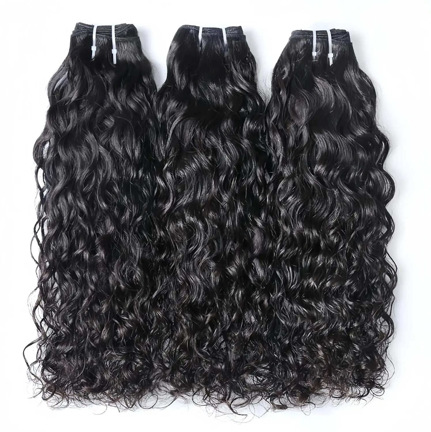 Color: #1, Material Grade: Remy Hair, Longest Hair Proportion: 25%-30%, Ships From: CHINA, Stretched Length: 12INCHES - Water Wave Bundles 10A Peruvian 100% Human Hair Bundles 1 3 4 Bundles Deal Wet And Wavy Curly Hair Extensions