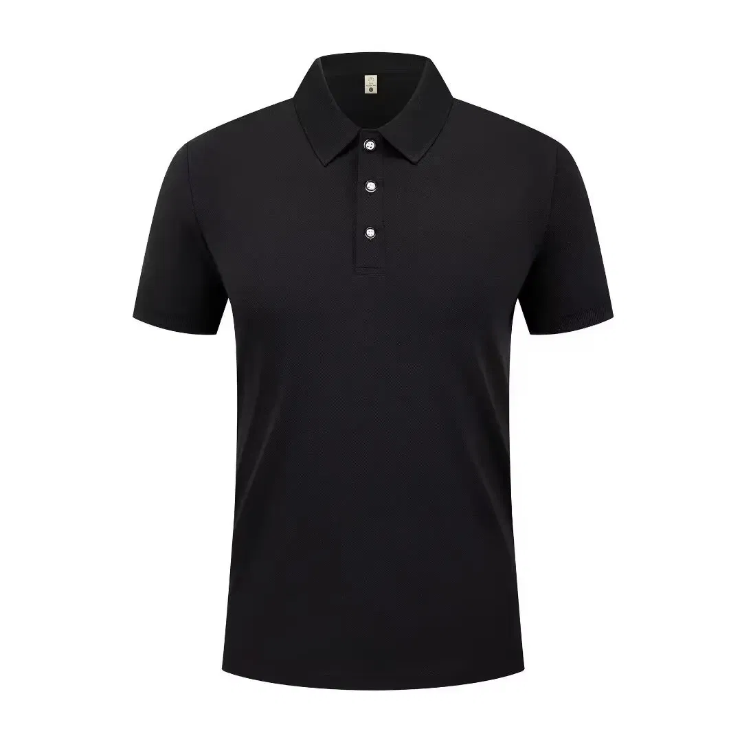 Color: Khaki, Size: XXL - 2025 New Solid Color Polo Shirt Men's Short Sleeve Button Tshirts Lapel Lightweight Streetwear Sport Casual Tops