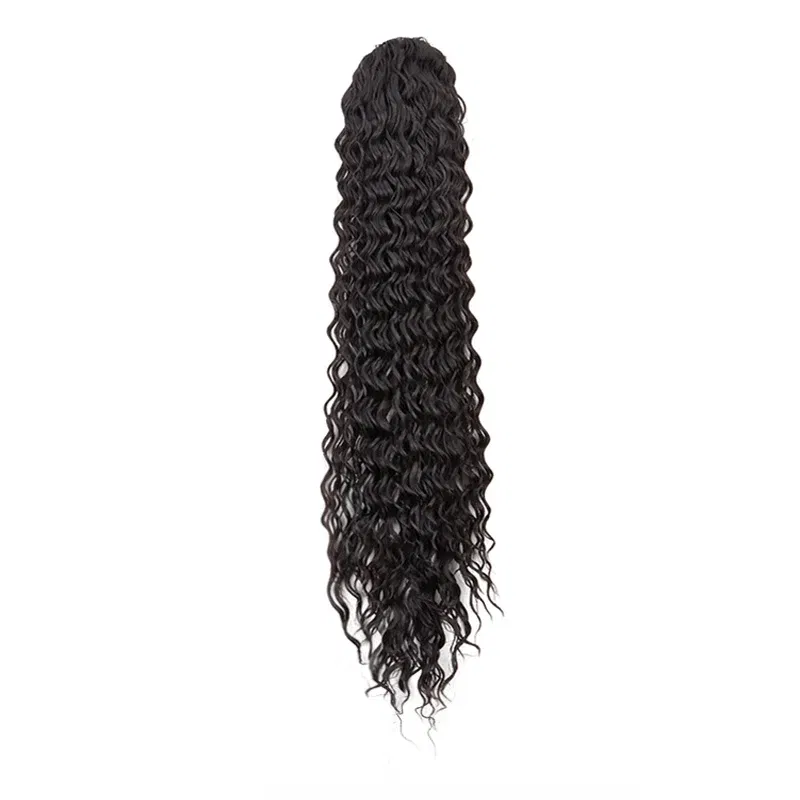 Color: 1B/27HL - Synthetic Long 22Inch Kinky Curly Ponytail Extensions Clip in Drawstring Ponytail Wig Afro Pony Tail Women Hairpiece