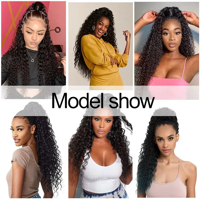 Color: 1B/27HL - Synthetic Long 22Inch Kinky Curly Ponytail Extensions Clip in Drawstring Ponytail Wig Afro Pony Tail Women Hairpiece