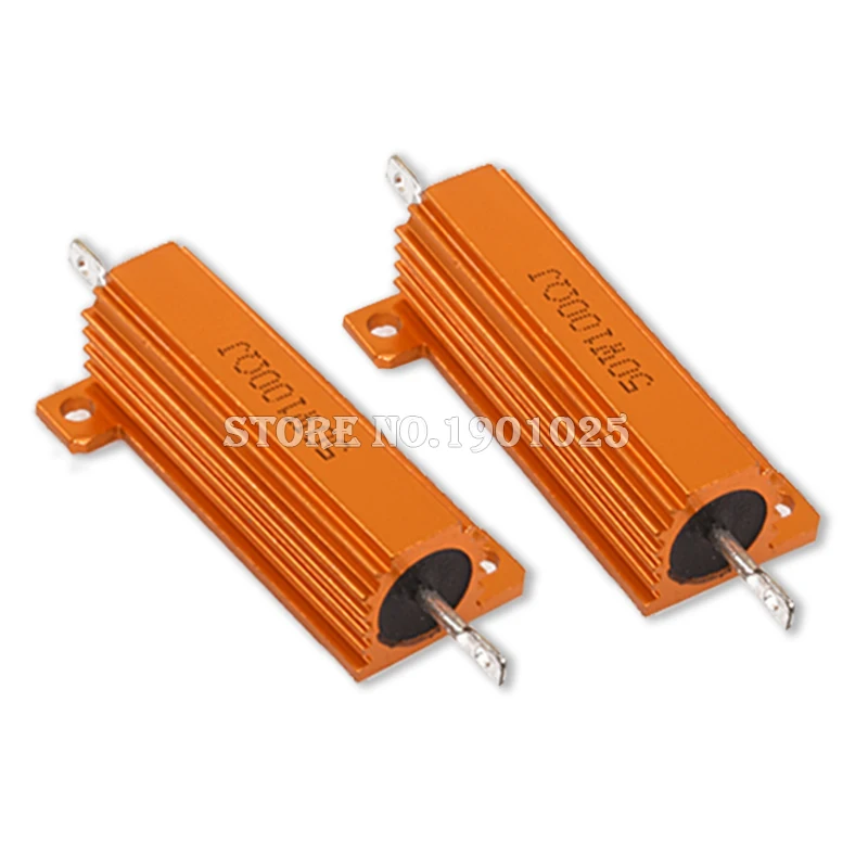 Resistance: 220R - New RX24 Aluminum Power Metal Shell Case Wirewound Resistor BXV 50W 100W  0.01R ~ 100K 1 6 8 10 20 200 500 1K 10K Ohm Resistance