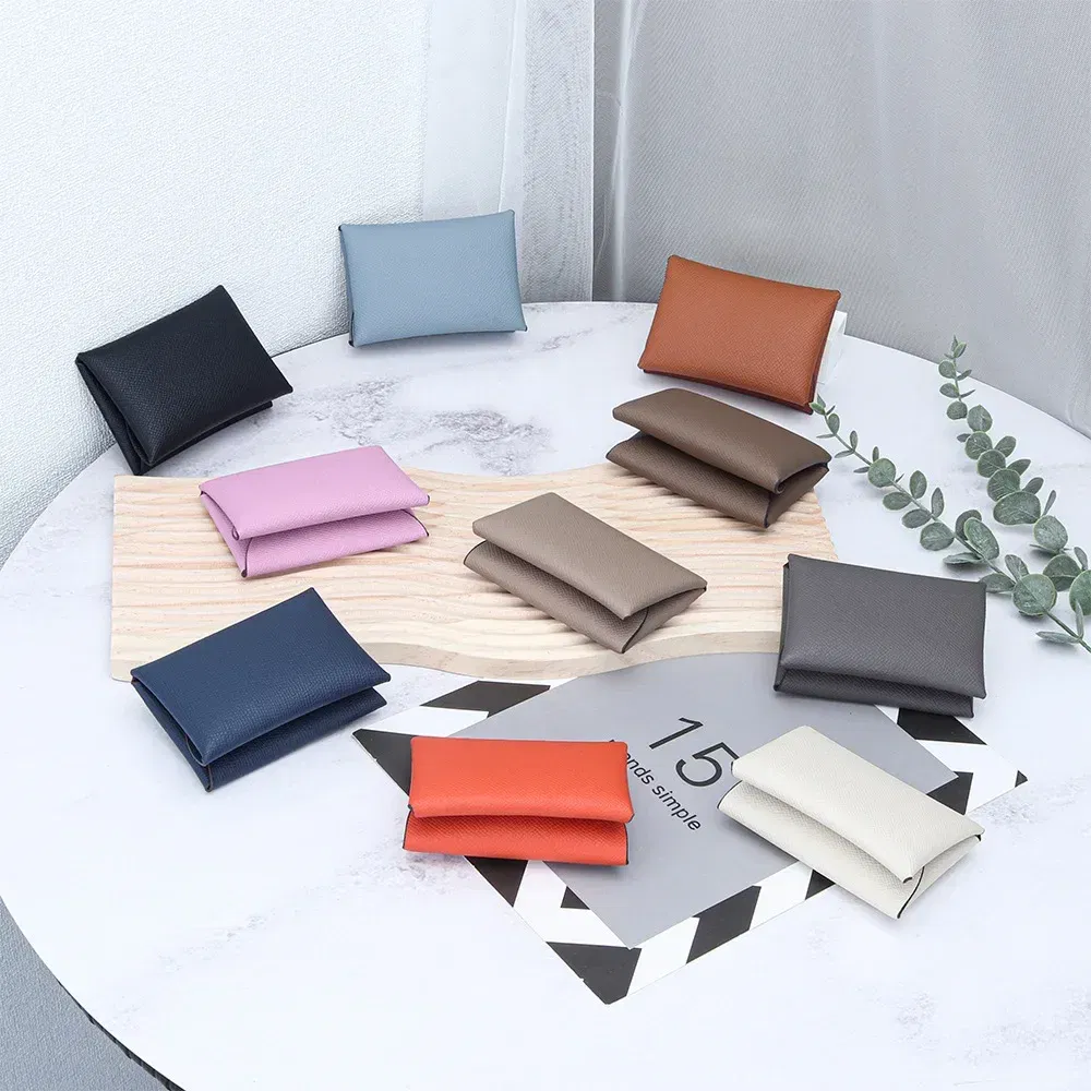 Color: Pink - Mini Coin Purse Genuine Leather Small Coin Wallet Genuine Leather Hasp Coin Purse Pouch Change Holder Card Holder for Men Women