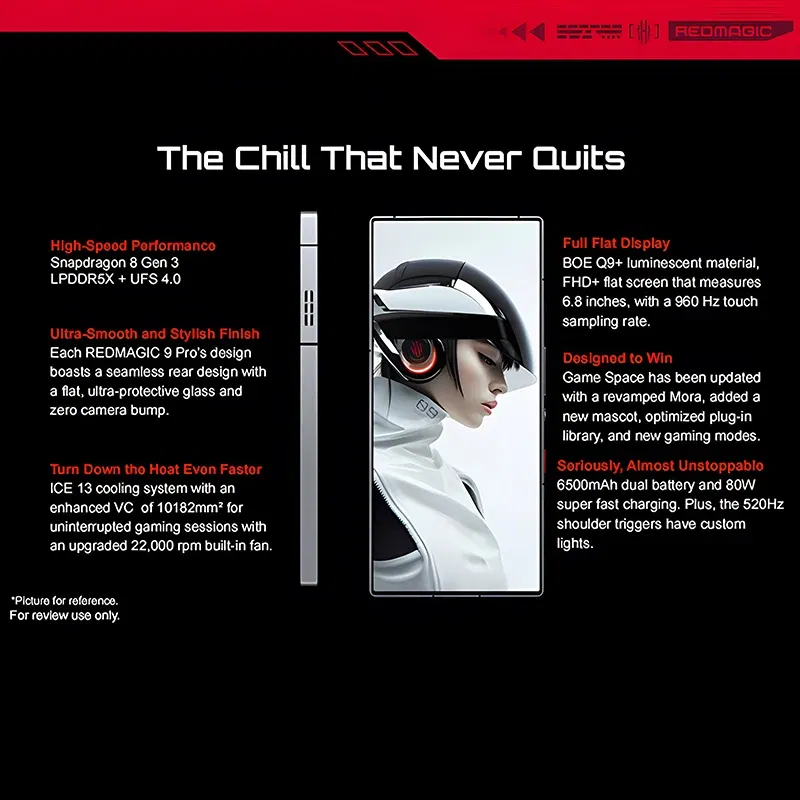 Color: Red, Ships From: CHINA, Bundle: Bundle 5 - Original Global Version RedMagic 9 Pro 5G Phone 6.8" Q9+ Full Flat FHD+ Gaming Phone Snapdragon 8 Gen 3 6500mAh 50MP NFC