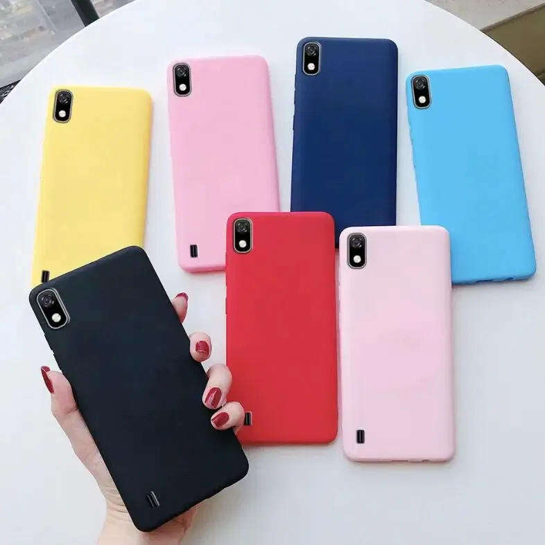 Color: black, Material: Acrylic - Candy color Phone Case For Samsung galaxy A10 A20 A20E A30 A40 A50 A70 S A01 A11 A21 A31 A41 A51 A71 4G Silicone TPU Back Cover