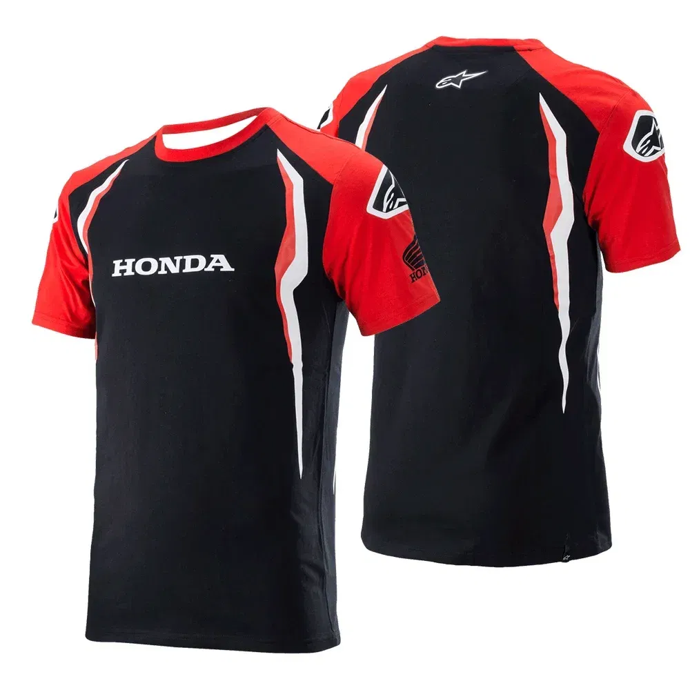 Color: black, Size: 6XL - Honda Summer Men's T-Shirt Short Sleeve Athletic Performance Quick-Dry Sports Motorcycle Racing Car Brand?‹