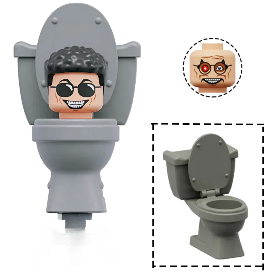 Color: Gold - Skibidi Toilet Man Building Blocks MOC City KDL818 House Accessories Titan TV Monitor Speakman Figures Toys For Birthday Gift