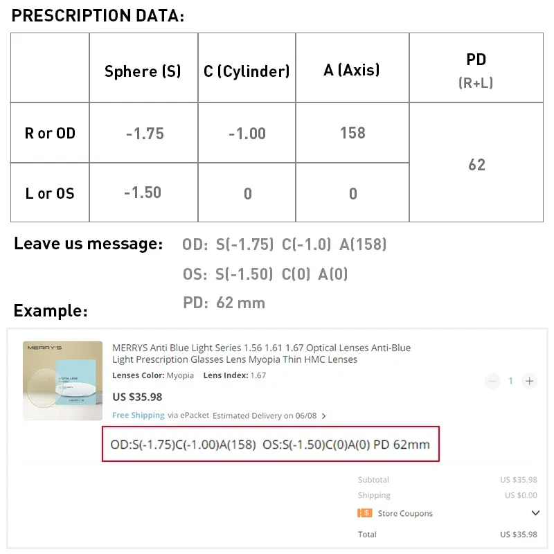 Lenses Color: Blue, Lens Index: 1.56 - MERRYS Photochromic Gray Green Brown Pink Purple Blue Series 1.56 1.61 1.67 Prescription Glasses Lenses For Myopia Hyperopia
