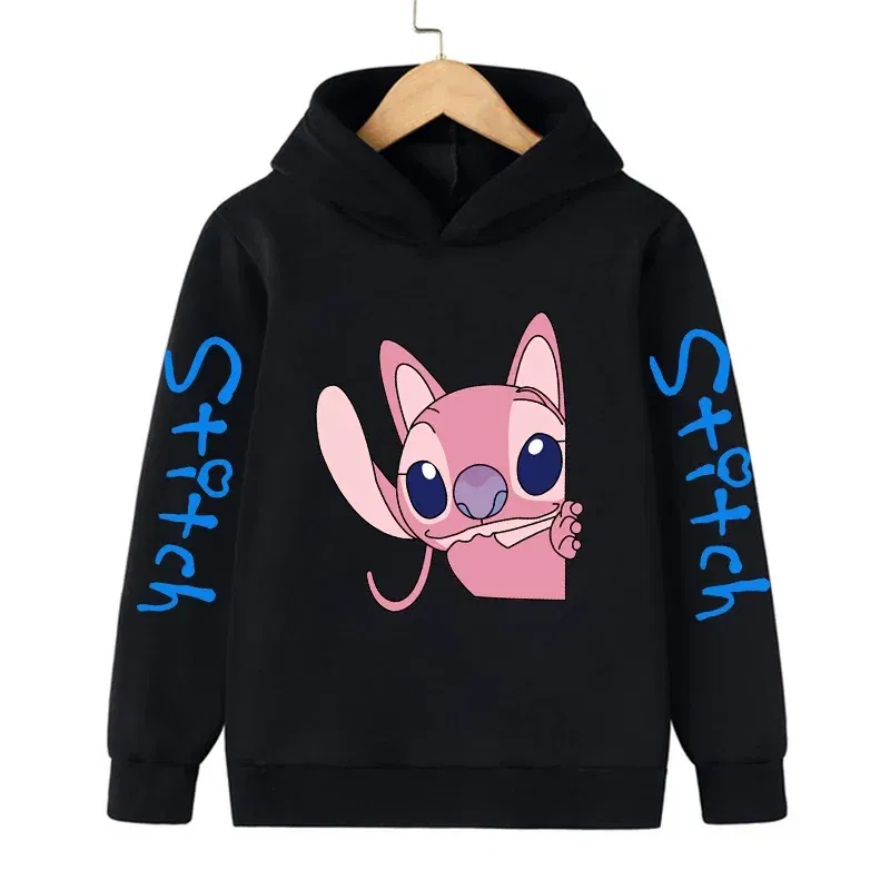 Color: MULTI, Size: 25cm - New in Cool Stitch Hoodie Children Cartoon Clothes Kid Girl Boy Lilo and Stitch Sweatshirt Manga Hoody Baby Casual Top