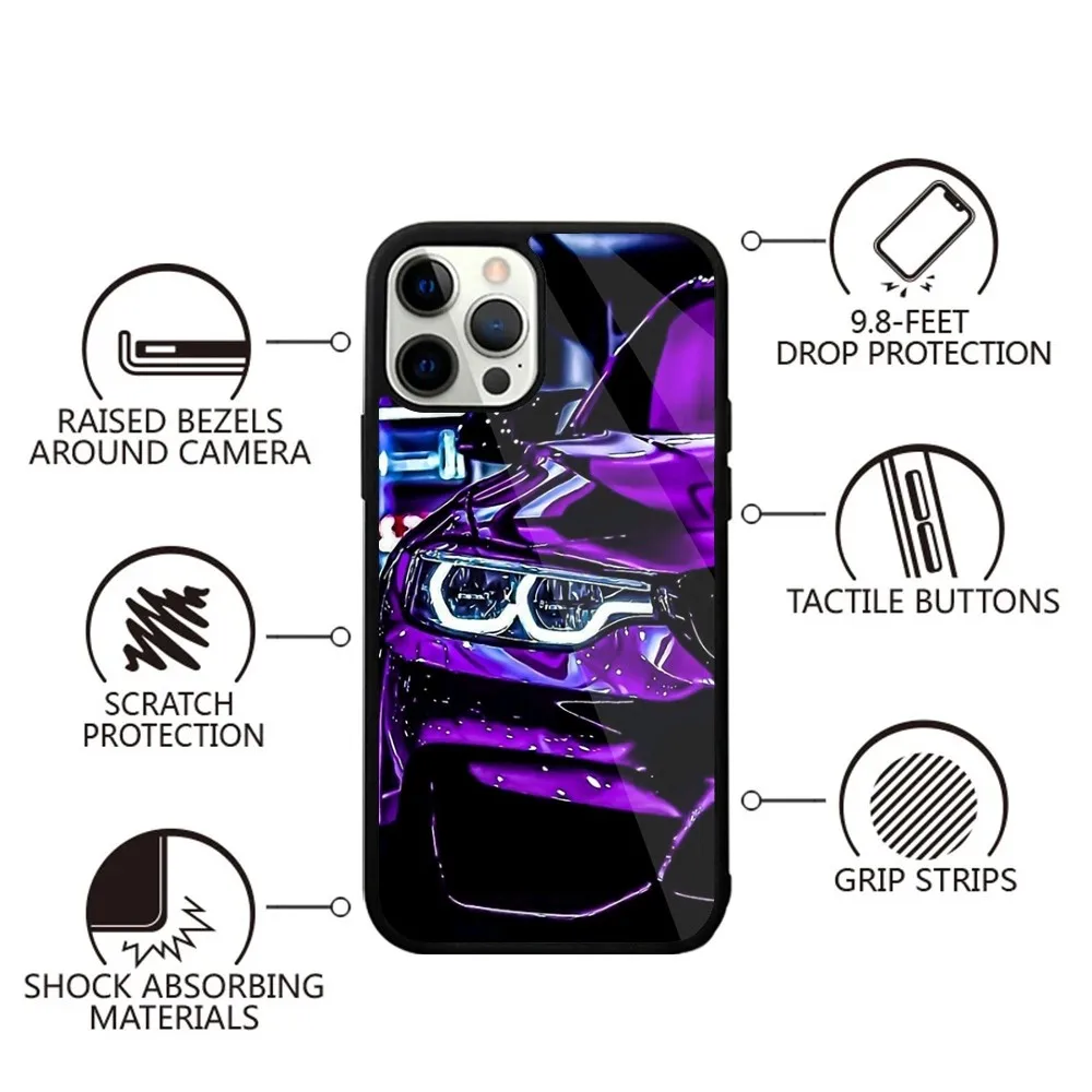 Color: Clear, Material: PP - Blue Red Car for B-BMW Phone Case Strong Magnetic For IPhone 15,14,13,Pro,Max,Plus,11,12,Mini For Magsafe Wireless Charging