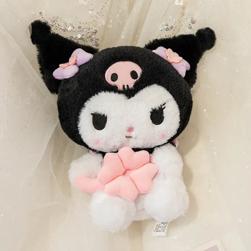 Color: Blue - 20-25cm Genuine Sanrio characters My Melody Kuromi Cinnamoroll Kt Cat Plush Toy Anime Stuffed Animals Christmas Birthday Gifts