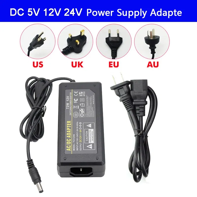 Color: Black, Voltage: 260V, Wattage: 5W - LED Adapter Power Supply DC5V / DC12V DC24V 1A 2A 3A 5A 7A 8A 10A For led strip lamp lighting led power driver plug