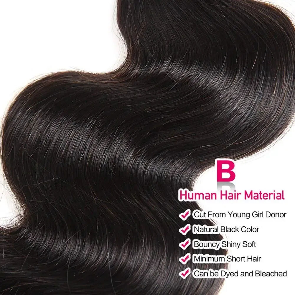 Color: Natural Color, Material Grade: Remy Hair, Longest Hair Proportion: 25%-30%, Ships From: CHINA, Stretched Length: 14 14 16 - Body Wave Bundles Human Hair Brazilian Virgin Hair Loose Body Wave Extensions Unprocessed Human Hair Wavy Bundles Natural Bl