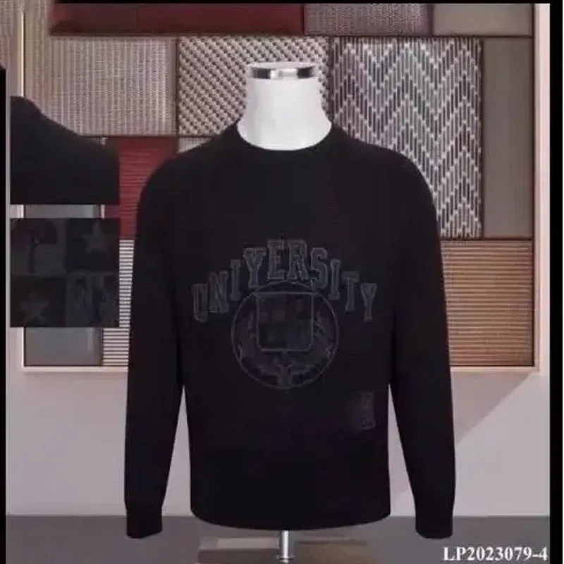 Color: Burgundy, Size: 4XL - BILLIONAIRE Western-style clothe set men 2024 new knit Fashion comfortable quality hooded outdoor embroidery M-4XL