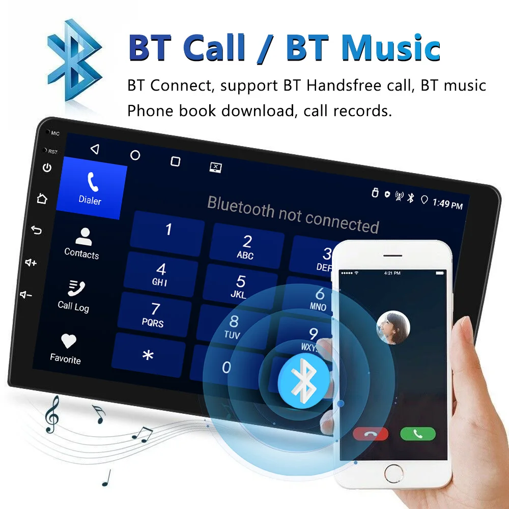 Color: WHITE - TOYOUSONIC 2 Din 9/10 Inch Android Car Radio 4G 64G Universal Multimedia Player Carplay Android Auto Autoradio Stereo Bluetooth