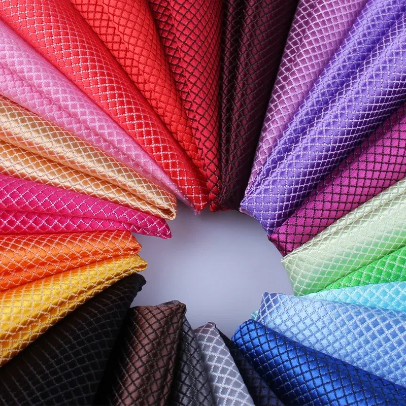 Color: WHITE - Fashion Suits Pocket Square For Men Business Chest Towel Hanky Gentlemen Plaid Hankies Classic Suit Napkin Mens Handkerchief