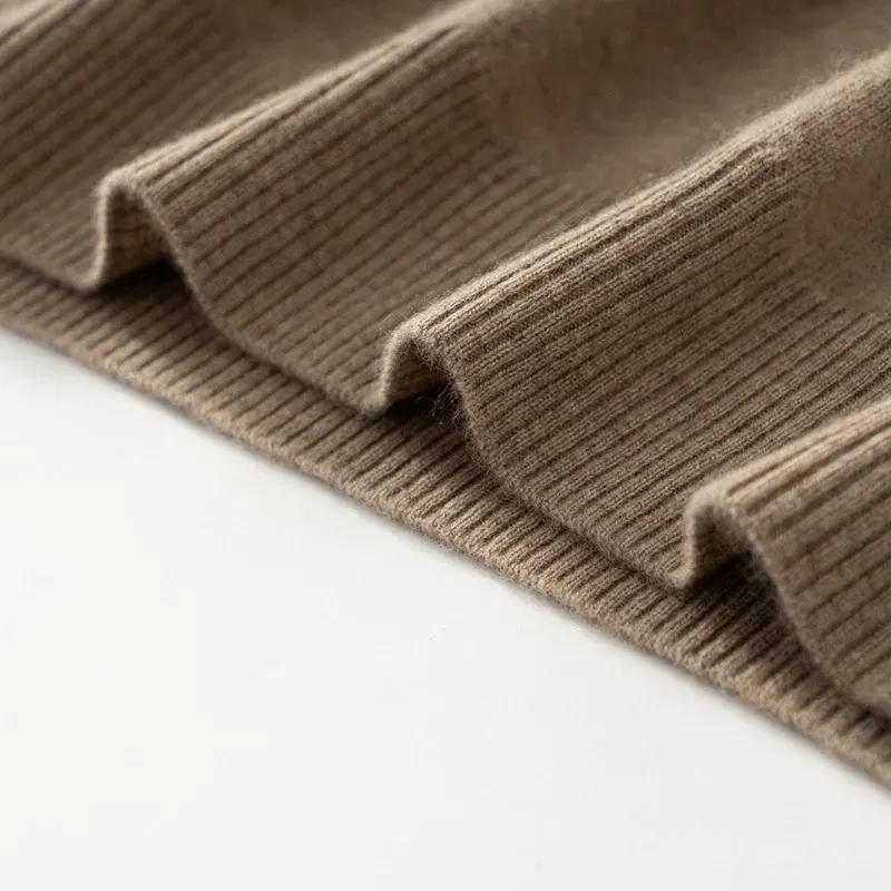 Color: SKY BLUE, Size: M - High Quality Men's 100% Cashmere POLO Collar Pullover Soft Elastic Autumn Winter Business Casual Solid Color Knitted Sweater