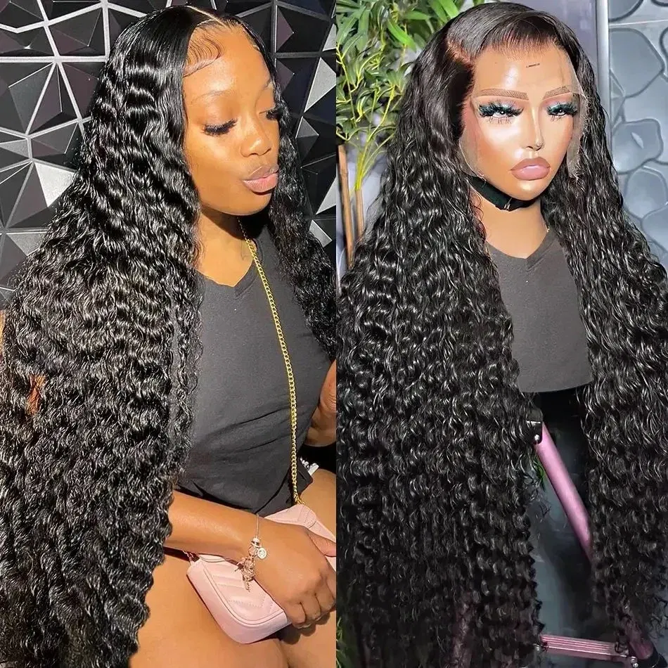 Stretched Length: 24inches, Density: 180%, Ships From: CHINA, Lace Size: 13x6 - hd lace wig 13x6 human hair Curly Wig For Women choice Pre Plucked 30 40 Inch Loose Deep Wave Water wave Frontal Wigs