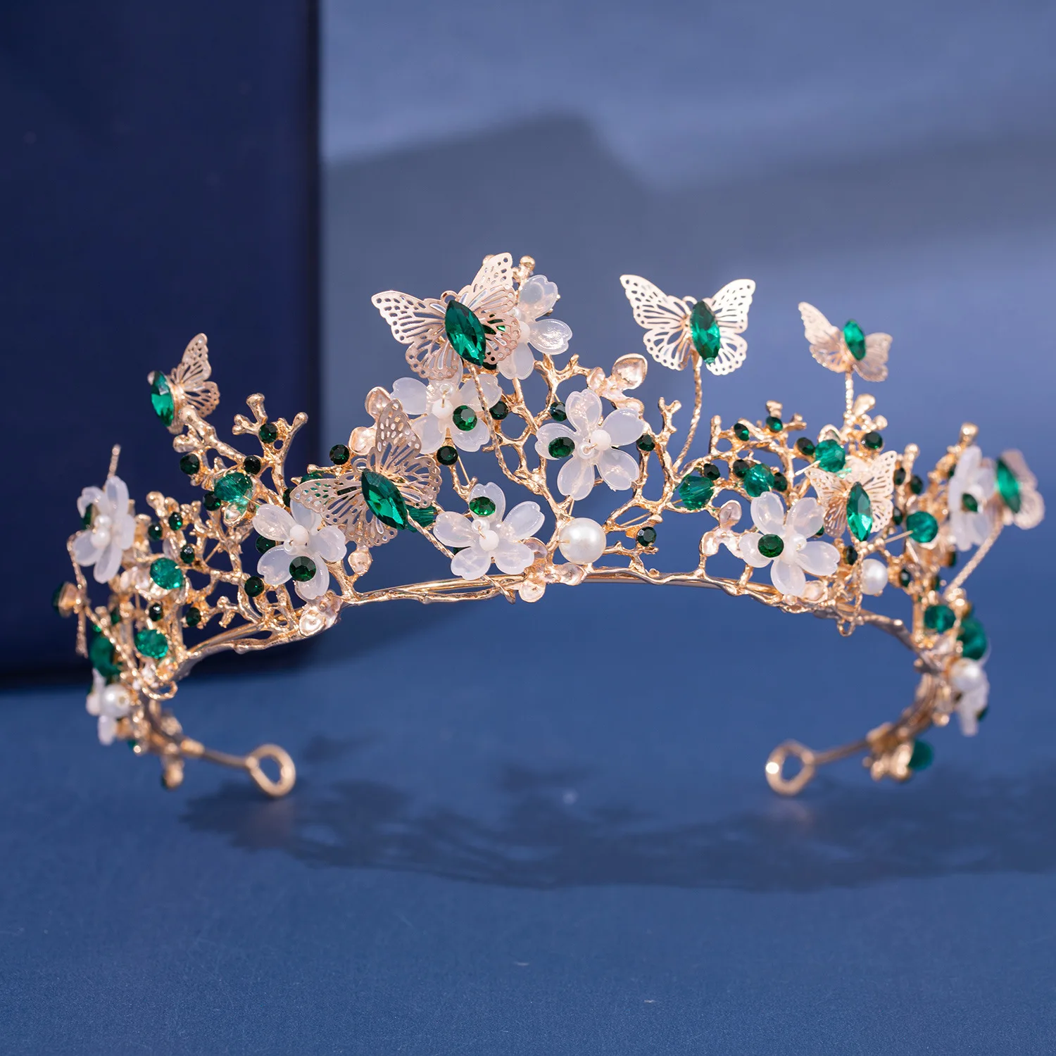 Metal color: ROSE GOLD COLOR - Baroque Silver Color Purple Crystal Butterfly Bridal Tiaras Crowns Headpiece Rhinestone Pageant Diadem Wedding Hair Accessories