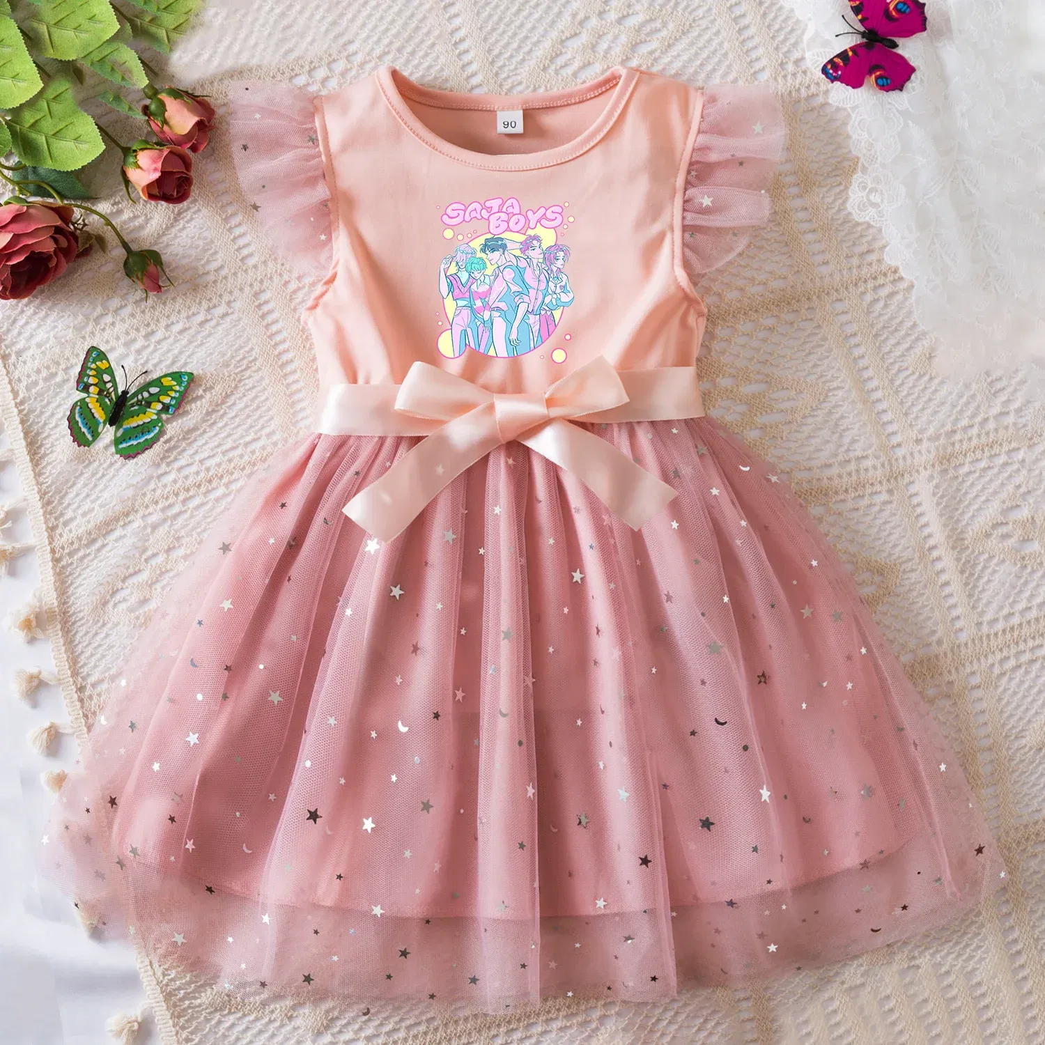 Color: green, Size: One Size, Height: 170 - KPop Demon Hunters Girls Dress Kids Party Halloween Carnival Birthday Party Clothes Princess Tutu Dresses Costume Children Gift