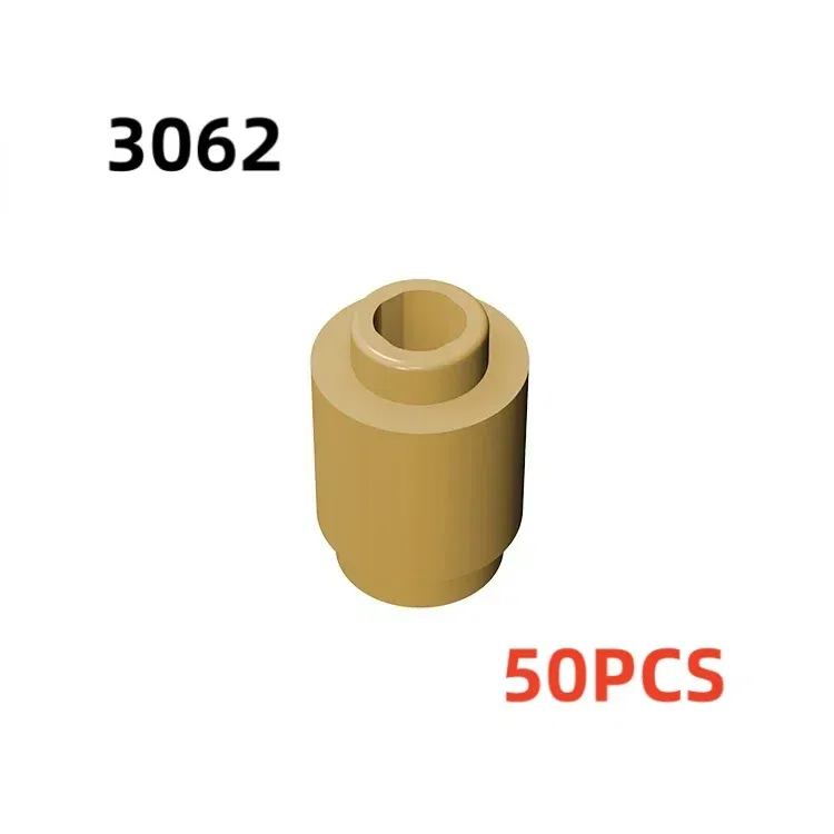 Color: Yellow - 50PCS 3062b 30068 35390 3062 Accessories 1x1 Cylindrical Brick DIY Buildings? Blocks Educational Toys City Toy