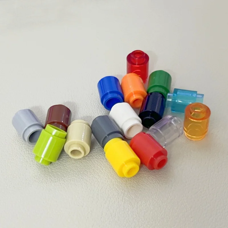 Color: Yellow - 50PCS 3062b 30068 35390 3062 Accessories 1x1 Cylindrical Brick DIY Buildings? Blocks Educational Toys City Toy