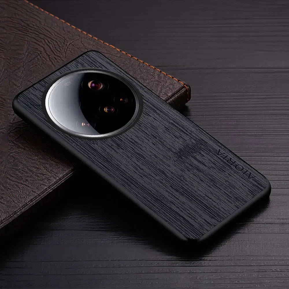 Color: Dark Grey, Compatibility by Model: xiaomi 15 - Case For Xiaomi 15 Ultra Funda Bamboo Wood Pattern Leather Cover Luxury Capa For xiaomi 15 Ultra case Coque