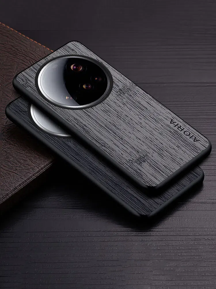 Color: Dark Grey, Compatibility by Model: xiaomi 15 - Case For Xiaomi 15 Ultra Funda Bamboo Wood Pattern Leather Cover Luxury Capa For xiaomi 15 Ultra case Coque