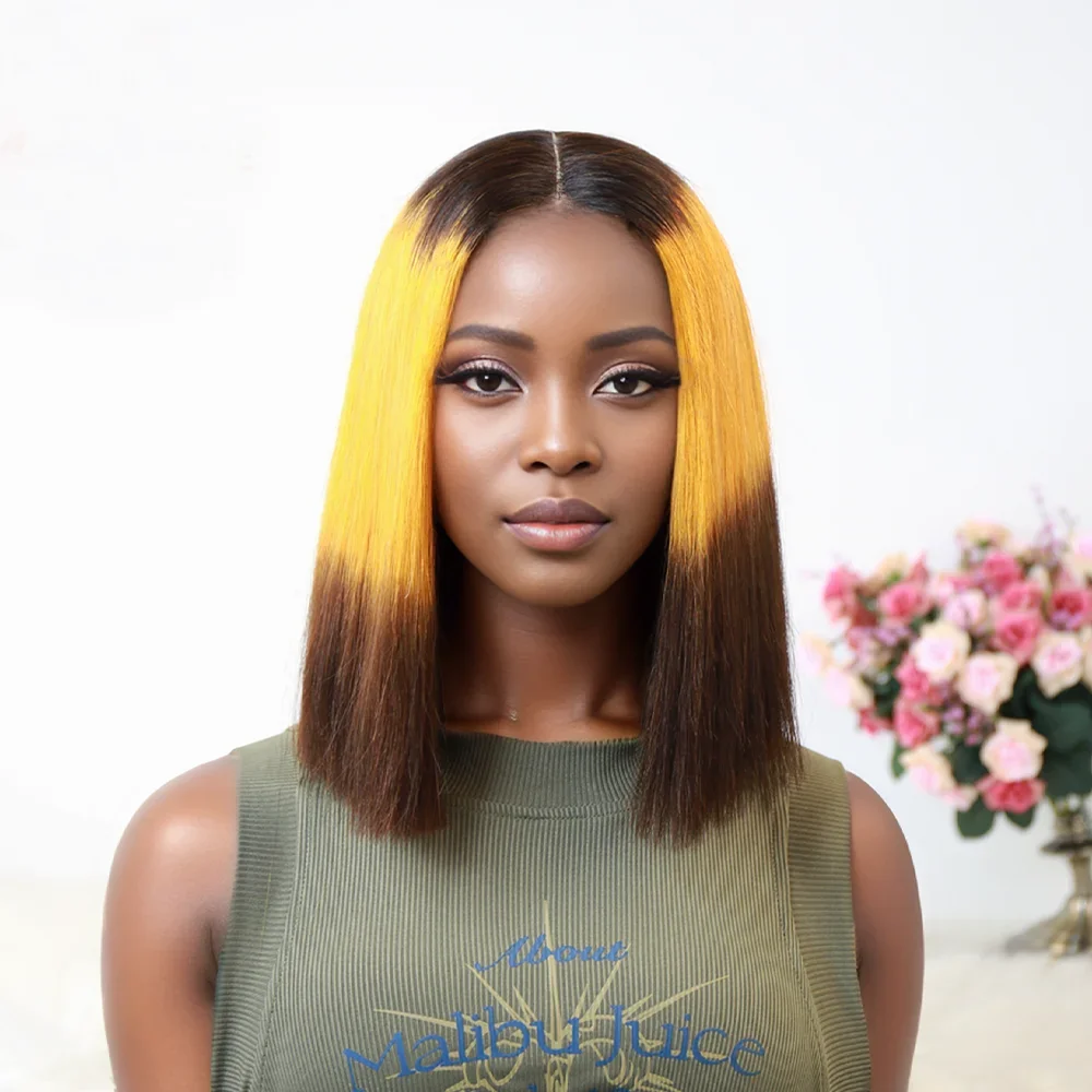 Hair Color: #33, Stretched Length: 8inches, Density: 100% - 250% Density Grey 2x6 Lace Closure Wigs Straight Bob Glueless Wig Gray Vietnamese Human Hair Super Double Drawn Wigs Pre Plucked